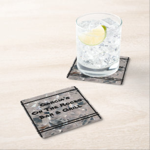 Dessous-de-verre Carré En Papier Sur Le Dessous de verre Rocks Bar