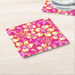 Dessous-de-verre Carré En Papier Surf JUNGLE (COMBO ROSE CHAUDE)