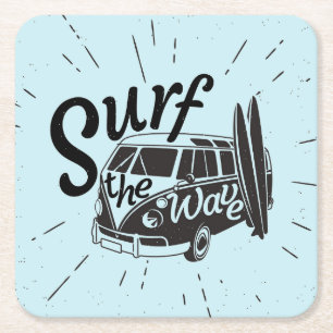 Dessous-de-verre Carré En Papier Surfez la vague