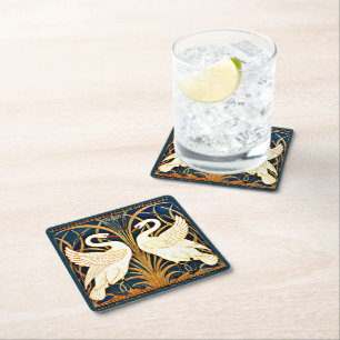 Dessous-de-verre Carré En Papier Swan et Rush et Iris,