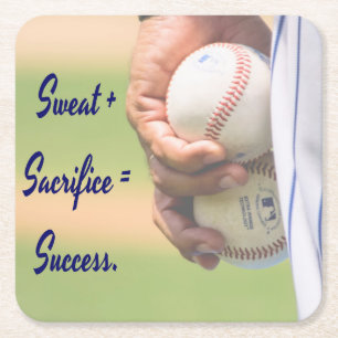 Dessous-de-verre Carré En Papier Sweat plus Sacrifice égale Succès BASEBALL
