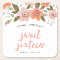 Sweet sixteen floral sensible de pêche