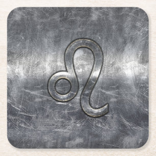 Dessous-de-verre Carré En Papier Symbole de Leo Zodiac en forme de gibier