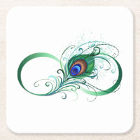 Symbole d'infini avec plume de paon
