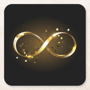 Dessous-de-verre Carré En Papier Symbole d'infini doré