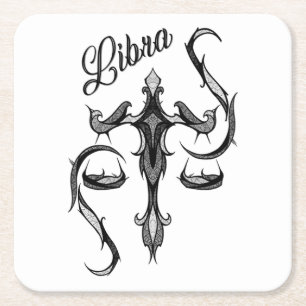 Dessous-de-verre Carré En Papier Symbole du zodiaque Balance