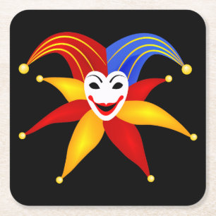 Dessous-de-verre Carré En Papier Symbole joker de carte de jeu coloré