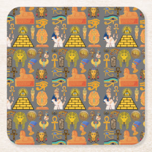 Dessous-de-verre Carré En Papier Symbole motif Hiéroglyphe égyptien antique