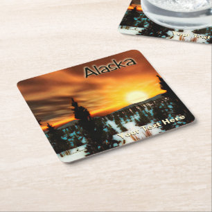 Dessous-de-verre Carré En Papier Taïga Sun - Alaska