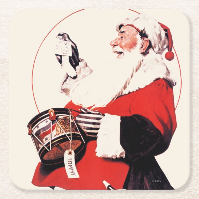 Dessous-de-verre Carré En Papier Tambour pour Tommy (Devant)