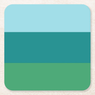Dessous-de-verre Carré En Papier Tanager Turquoise, Teal Blue et Kelly Green Horiz