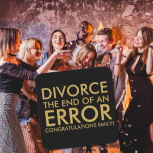 Dessous-de-verre Carré En Papier Tapis de liesse de divorce   Fin d'une erreur