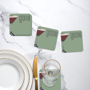 Dessous-de-verre Carré En Papier Tapis de verre pour cocktail Espresso Martini pour
