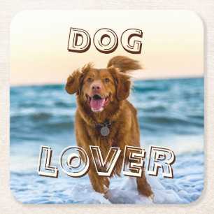 Dessous-de-verre Carré En Papier Tapis de verre pour l'amour des chiens