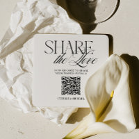 Tapisserie de code QR pour mariage "Partagez l'amo