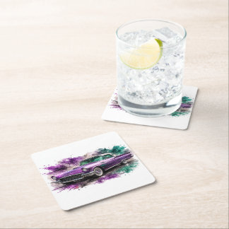 Dessous-de-verre Carré En Papier Tapisserie de voitures de muscle américaines