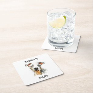 Dessous-de-verre Carré En Papier Tapisserie personnalisée pour maman de chien en pa