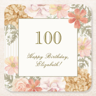Dessous-de-verre Carré En Papier Tapisserie pour 100e anniversaire couleur automnal
