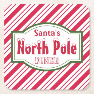 Dessous-de-verre Carré En Papier Tapisseries de pôle Nord de la salle à manger