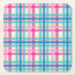 Dessous-de-verre Carré En Papier Tartan, motif de plaid