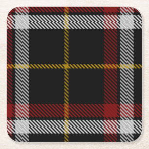Dessous-de-verre Carré En Papier Tartan noir de clan