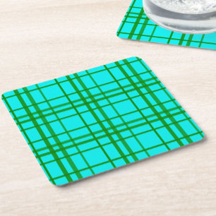 Dessous-de-verre Carré En Papier Tartan turquoise Tartan Plaid Design Motif