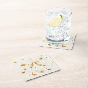 Dessous-de-verre Carré En Papier Tasses à bulles dorées
