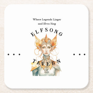 Dessous-de-verre Carré En Papier Taverne Elfsong - D&D Fanart inspiré