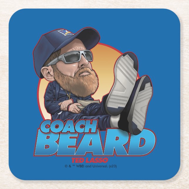 Dessous-de-verre Carré En Papier Ted Lasso | Coach Beard Bobblehead (Devant)
