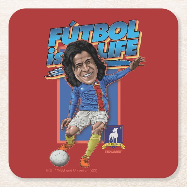 Dessous-de-verre Carré En Papier Ted Lasso | Dani Rojas Bobblehad (Devant)