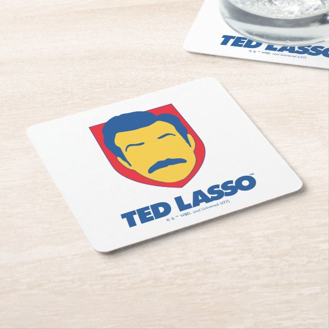 Dessous-de-verre Carré En Papier Ted Lasso | Icône face (Incliné)