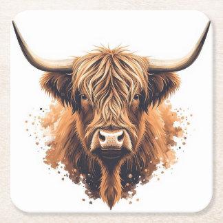 Dessous-de-verre Carré En Papier Téléphone Highland Coo