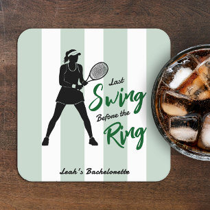 Dessous-de-verre Carré En Papier Tennis Enterrement de Vie de Jeune Fille Dernier T