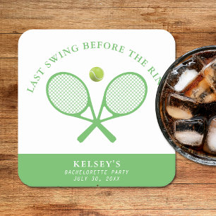 Dessous-de-verre Carré En Papier Tennis Enterrement de Vie de Jeune Fille Dernier T