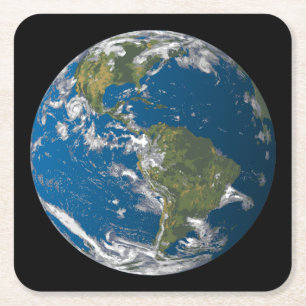 Dessous-de-verre Carré En Papier Terre planétaire