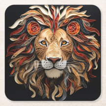 Tête de lion sur arrière - plan noir