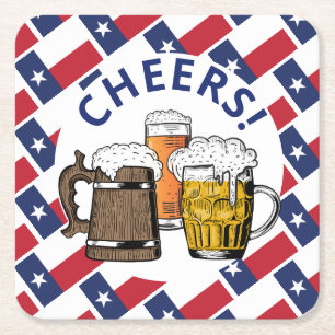 Dessous-de-verre Carré En Papier TEXAS DRAG Bière texane