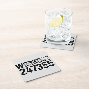 Dessous-de-verre Carré En Papier Texte usé et rayé Workout 247365 noir