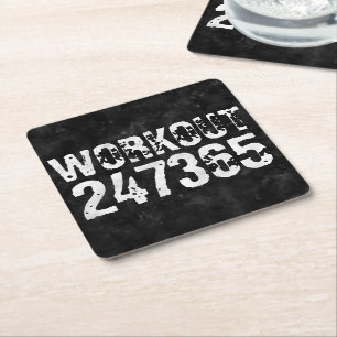 Dessous-de-verre Carré En Papier Texte usé et rayé Workout 247365 vintage