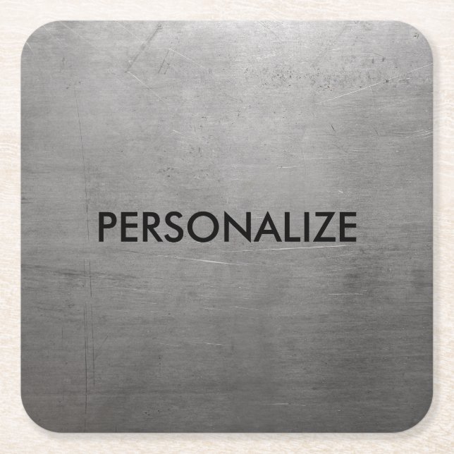 Dessous-de-verre Carré En Papier Texture balayée en métal (Devant)