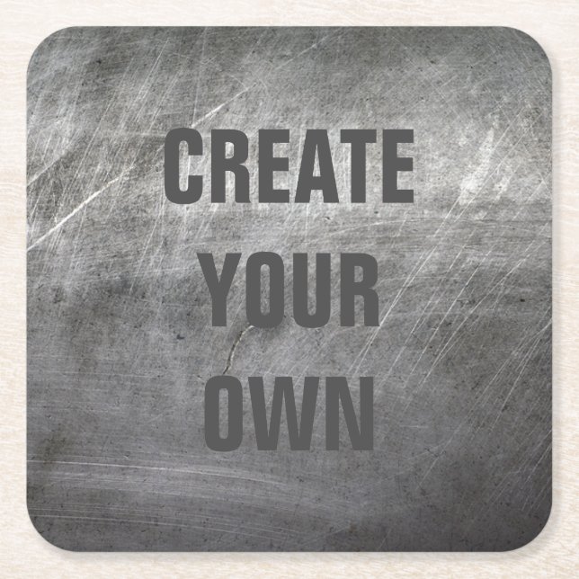 Dessous-de-verre Carré En Papier Texture balayée rayée en métal (Devant)