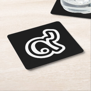 Dessous-de-verre Carré En Papier Thaïlande Lucky Number 9 / Neuf / ๙ (Gao/Kao) Thai