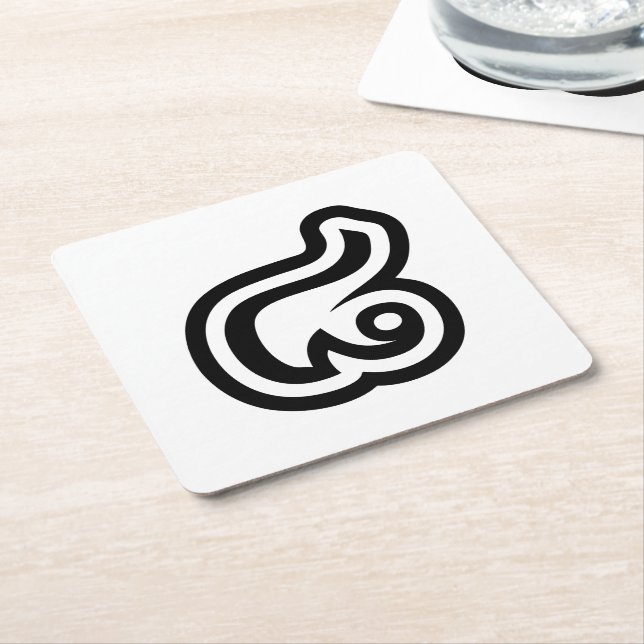 Dessous-de-verre Carré En Papier Thaïlande Numéro 8 / Huit / ๘ (Mauvais/Paire) Thaï (Incliné)