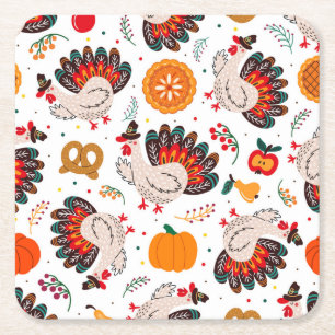 Dessous-de-verre Carré En Papier Thanksgiving Meme Je Suis Heureux Parce Que Je Sui