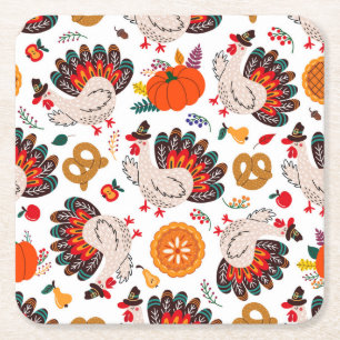 Dessous-de-verre Carré En Papier Thanksgiving Meme Thanksgiving Est Le Repas