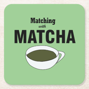 Dessous-de-verre Carré En Papier Thé vert Matcha