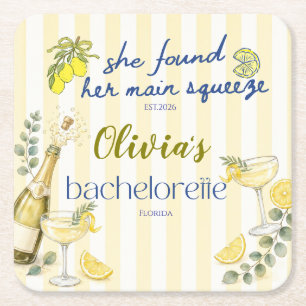 Dessous-de-verre Carré En Papier thème citron elle a trouvé son petit ami jaune