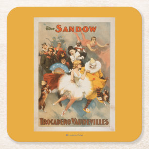 Dessous-de-verre Carré En Papier Thème de carnaval de vaudevilles de Sandow