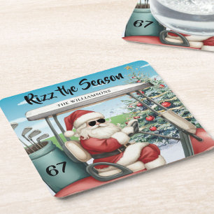 Dessous-de-verre Carré En Papier Thème de golf Rizz la saison 67 Nom