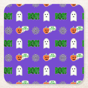 Dessous-de-verre Carré En Papier Thème Halloween éffrayant